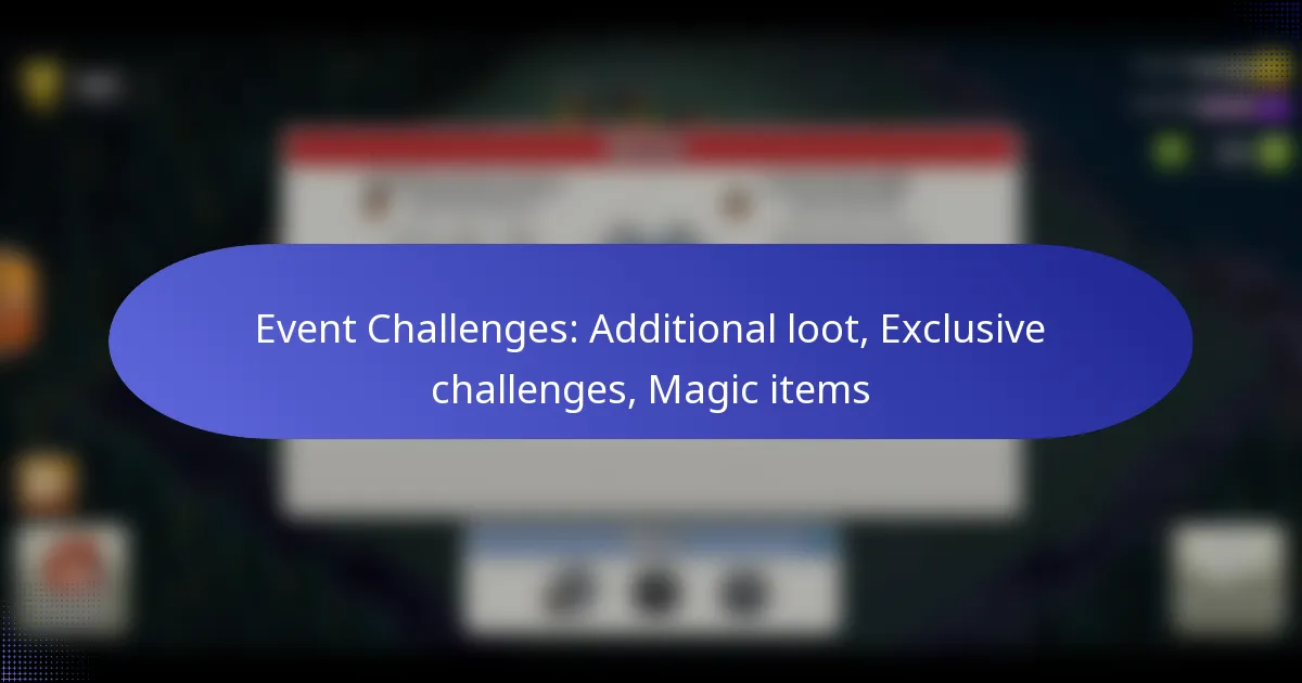You are currently viewing Event Challenges: Additional loot, Exclusive challenges, Magic items