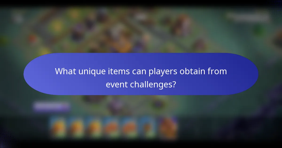 What unique items can players obtain from event challenges?