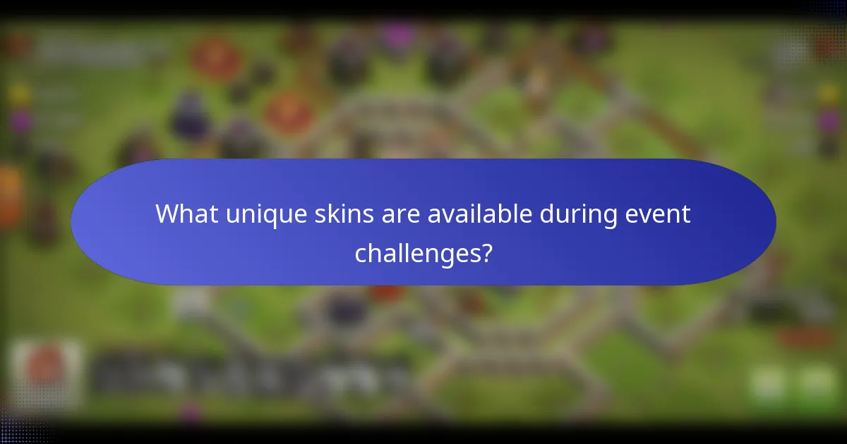 What unique skins are available during event challenges?